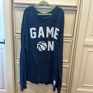 BOYS SZ M RETRO BRAND LONG SLEEVE GAME ON SHIRT